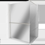 Mexen Kioto+ душ кабина с рафт Walk-in 120 x 200 см, огледало, четка никел - 800-120-121-97-50 (800-120-121-97-50)