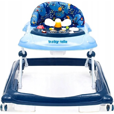 Baby Mix Chodúľka s volantom a silikónovými kolieskami modrý