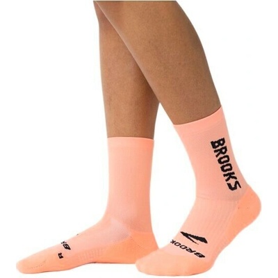 Brooks Ghost Crew Sock Cyber Peach/Brooks