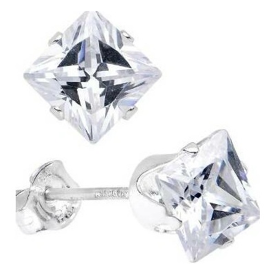 Prosperk náušnice ocelové čiré zirkony S2870
