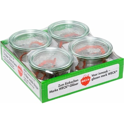 Weck Zavařovací sklenice s víčkem těsněním a svorkami výška 70 mm 4 ks x 250ml
