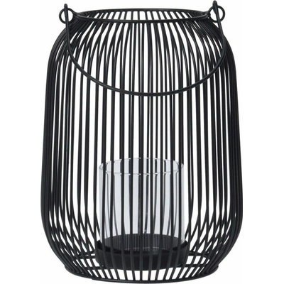 Koopmann Drátěná kovová lampa s uchem, 15 × 21 cm, černá