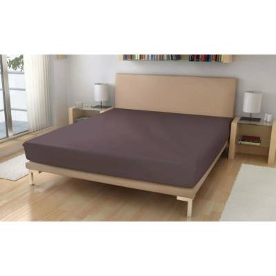 Polášek Jersey prostěradlo Fialovo hnědé Bavlna 180x200