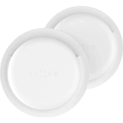 Apple FIXED Silky Sticker silikonové pouzdro pro Apple AirTag 2 ks bílé FIXSIL3M-756-WH