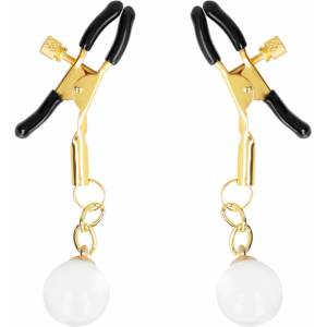 Kink Glass Bead Nipple Clamps Gold