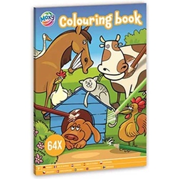 Moxy Книжка за оцветяване Животни, А4, 64 страници (5525100192)