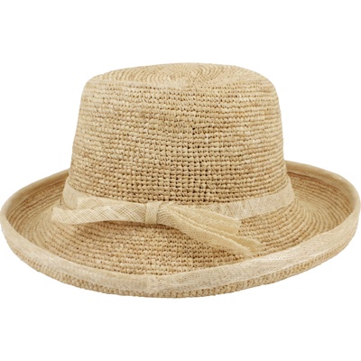 Dámský nemačkavý letní klobouk z raffia slámy přírodní