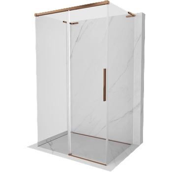 Mexen Rox-3S L 3-стенна плъзгаща душ кабина 95 x 120 см, прозрачна, розово злато - 8C2L-095-120-60-00-3S (8C2L-095-120-60-00-3S)