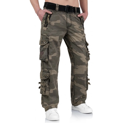 Nohavice Surplus Royal Traveler pánske Cargo royalcamo zelený a hnedý maskáč