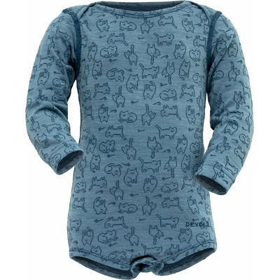 Dětské funkční body s merinem Devold Duo active baby moon s dlouhým rukávem