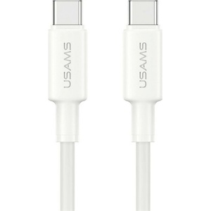 USAMS U90 кабел за данни Type-C - Type-C, 100 см, БЯЛ SJ763USB01 (SJ763USB01)