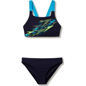 Speedo Дамски комплект бикини Speedo Women's Medley Logo V-Back Bikini Set Bikini - Hyper Teal / Citrus Green - размер 40 (EU) (150-6749-0115)