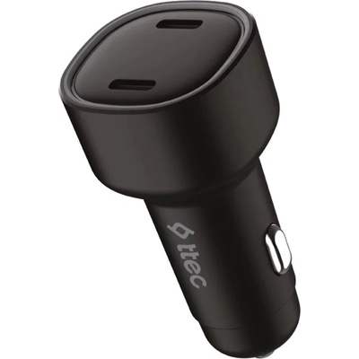 Ttec Зарядно 12V ttec SmartCharger Duo PD 60W Car Fast Charger USB-C+USB-C - Черно