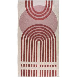 Vitaus Червен/бял килим, подходящ за миене 50x80 cm - Vitaus (KRN-9568-50x80)