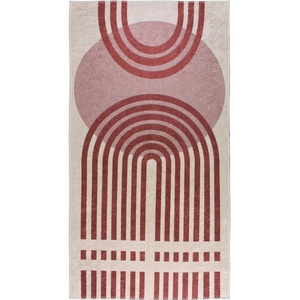 Vitaus Червен/бял килим, подходящ за миене 50x80 cm - Vitaus (KRN-9568-50x80)