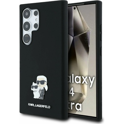 KARL LAGERFELD Liquid Silicone Metal Karl and Choupette Задна корица за Samsung Galaxy S24 Ultra Black Karl Lagerfeld | Cheren | МЪЖЕ | UNI