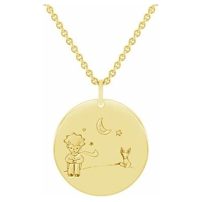 Eppi Zlatý přívěsek Malý princ s liškou a gravírem P38465