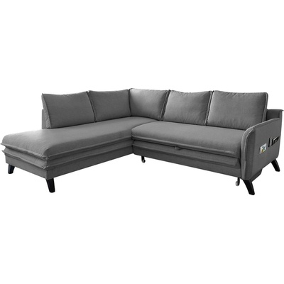 Miuform Сив ъглов разтегателен диван ляв ъгъл, Charming Charlie - Miuform (Charming Charlie HAEECL-2QR LIN18)