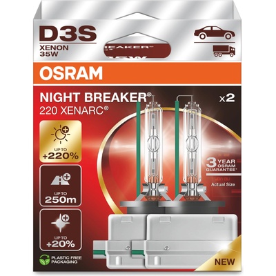 OSRAM D3S 35W XENARC® NIGHT BREAKER® LASER +220% 3 year guarantee* 2 pcs - 66340XN2-2HB