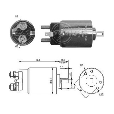 Spínač startéru Hitachi S13-92A, 2130-37005