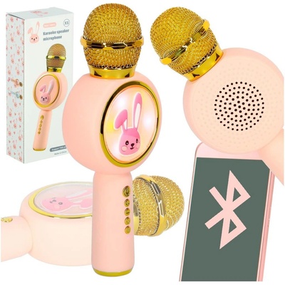 KIK KX3381 Karaoke Bluetooth mikrofon králiček 800mAh růžový