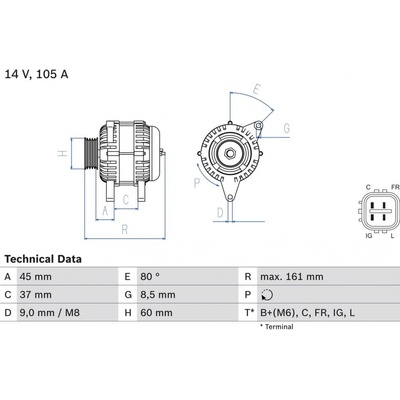 Alternátor BOSCH 0 986 082 410 0 986 082 410