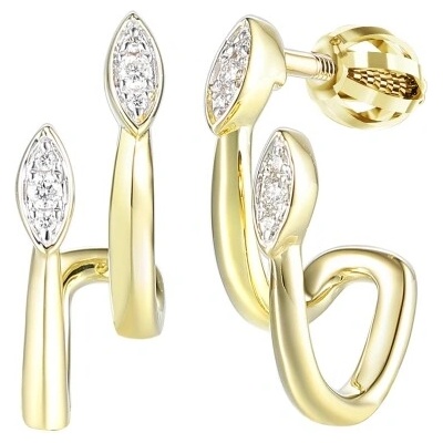 Gems, Originální náušnice Livoria, kombinované zlato s brilianty, 585-38-3-1693.2ZB0.0.00.HSI.000.05