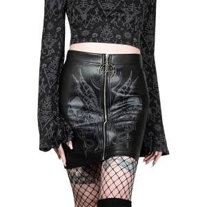 KILLSTAR дамска пола KILLSTAR - Scarlet Flame- Черен - KSRA009019