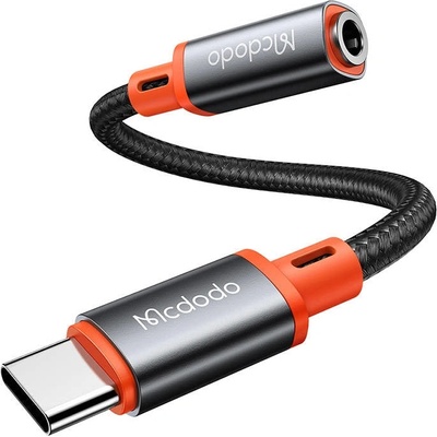 Mcdodo Аудио адаптер Mcdodo CA-7561, USB-C към AUX mini jack 3.5mm, DAC, 0.11m, Черен (CA-7561)