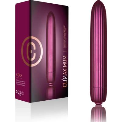 Вибриращ куршум, стимулиращи ивици, 13, 5см. - Climaximum Hera Burgundy (ROCKS00425)