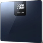 Posture Personal Scale, Digital Body Scale with 250 kg Load Capacity, High-Precision Personal Scale with Extra Wide Platform, Large LED Display, and Durable 8 mm Tempered Glass Plate for Home - BG1911W-P
