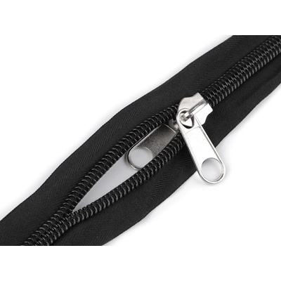 Zip stanový spirálový šíře 10 mm s oboustranným jezdcem délka 195 cm - černá