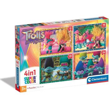 Clementoni - Puzzle 4v1 DreamWorks Trolls 3 Band Together - 1 - 39 piese