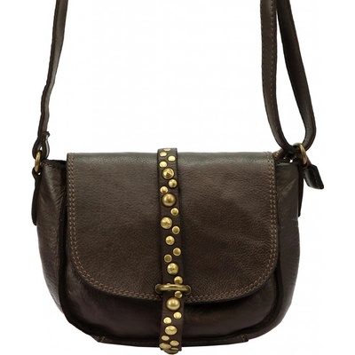 Dámská kožená crossbody kabelka VS 002 tmavě hnědá