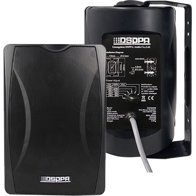 DSPPA Стенни тонколони 30W, DSPPA DSP8063B, 100V, 80Hz-20kHz, Черни (чифт)