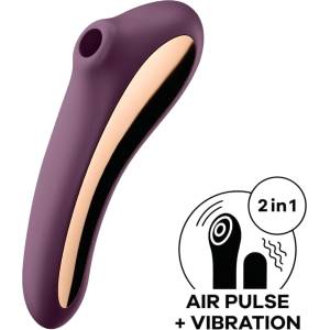 Satisfyer Dual Kiss - вибратор 2 в 1 за вагина и клитор - лилав
