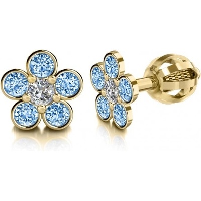 Couple dívčí Briony žluté zlato s barevnými zirkony 6830045-0-0-53