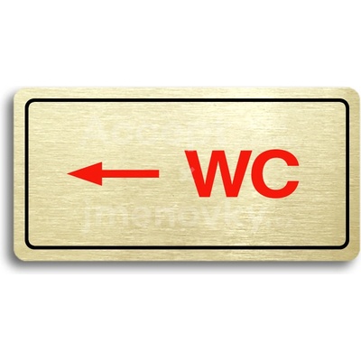 ACCEPT Piktogram WC VLEVO - zlatá tabulka - barevný tisk