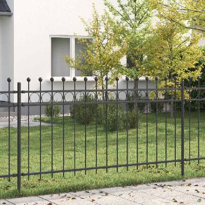 OMAXI Kruhový plot TILBURG 200 x 150 cm Práškově lakovaná ocel Černá 675070