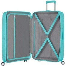 American Tourister Soundbox Spinner 32G modrá 97/110 l