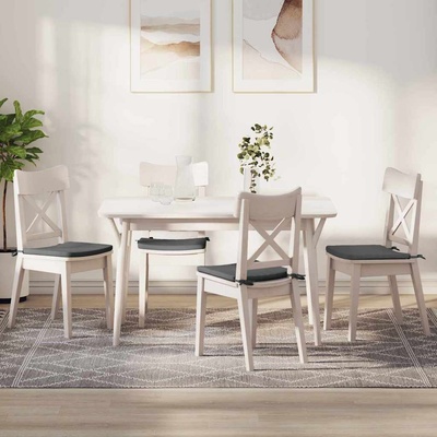 vidaXL Възглавници за седалки 4 pcs Тъмен сив 40 x 40 x 3 cm текстил (42015190)