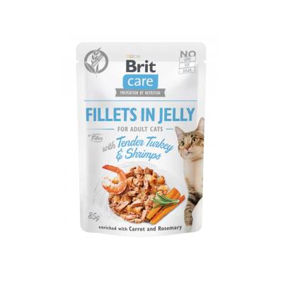 Brit Care Cat Fillets in Jelly with Tender Turkey & Shrimps 85g