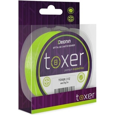 Delphin Splietaná Šnúra Toxer Fluo Zelená 80 m 0,12 mm 5,2 kg