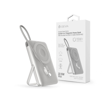 DEVIA Extreme Speed Series Magnetic 4in1 22.5W powerbank - Type-C - 10.000 mAh - сребрист (ST112841)