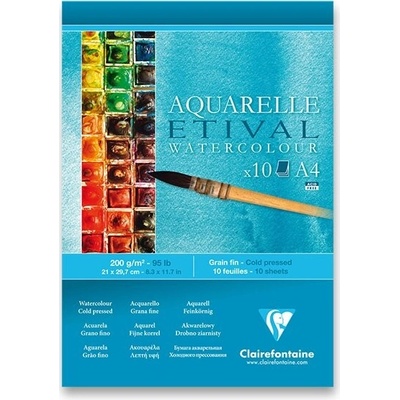 Clairefontaine Akvarelový blok Etival Study Cold Pressed A4 10 listov 200 g