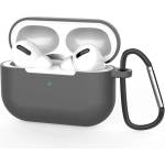 Techsuit Силиконов калъф с карабинер за Apple Airpods Pro 3 - Techsuit Silicone Case (тъмносив) (KF2356312)