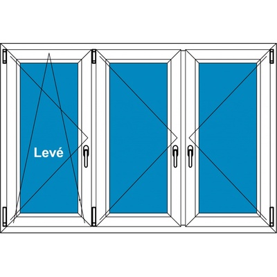 Aluplast Plastové okno Ideal 4000 Trojkřídlé se sloupky 160x70 Dekor - Dekor