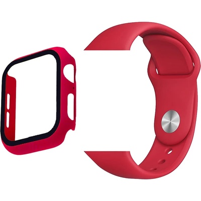 Trender Каишка и протектор Trender - Apple Watch, 40/41 mm, червени (TR-ASLTPU41RD)