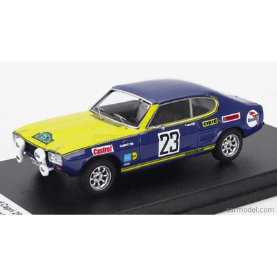 Trofeu Ford england Capri 2600 night Version N 23 Rally Bavaria 1971 Walter Rohrl Herbert Marecek Modrá Žlutá 1:43
