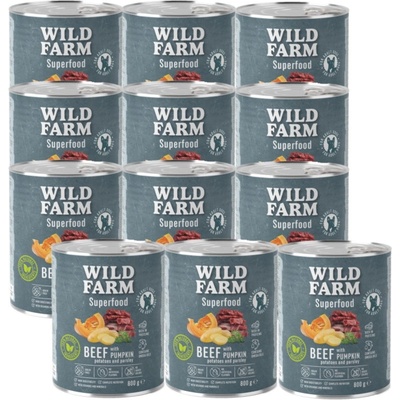 Wild Farm Superfood Hovězí s dýní bramborami a petrželí 12 x 800 g